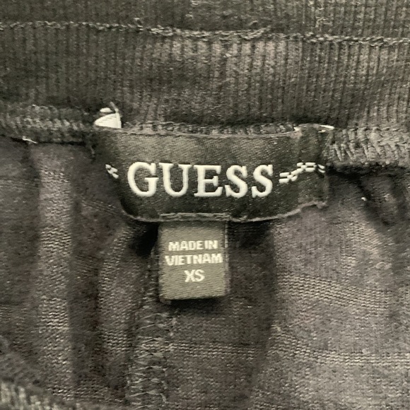Guess Black Cut Out G Velour Joggers Size XS (567) - Picture 2 of 11
